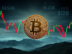A visual representation of soaring Bitcoin Open Interest amidst market uncertainty, reflecting potential extreme volatility.