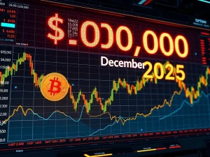 A visual representation of Bitcoin options trading, showing a bullish trend towards a $200K Bitcoin price target by December 2025, highlighting strategic investment.