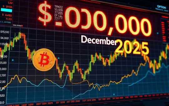 A visual representation of Bitcoin options trading, showing a bullish trend towards a $200K Bitcoin price target by December 2025, highlighting strategic investment.