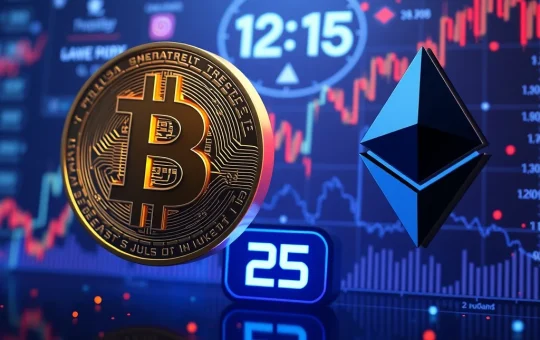 A visual representation of impending Bitcoin options expiration, highlighting potential market volatility and a large Bitcoin settlement.