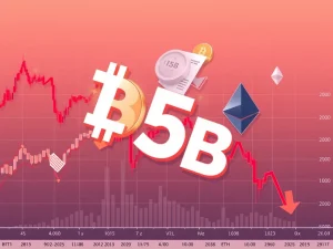 A chart illustrating the BTC price drop and ETH price volatility following a significant Bitcoin options expiry event.