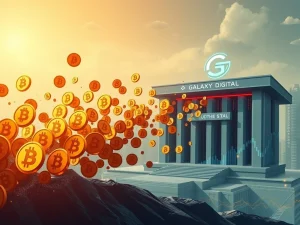 Visualizing a significant Bitcoin outflow from exchanges, highlighting the impact of Galaxy Digital on market liquidity and crypto market dynamics.