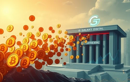 Visualizing a significant Bitcoin outflow from exchanges, highlighting the impact of Galaxy Digital on market liquidity and crypto market dynamics.