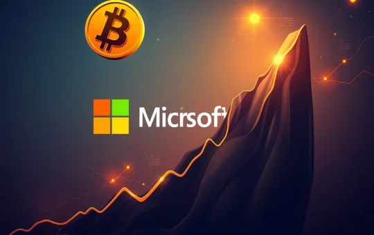 Visualizing Bitcoin's phenomenal performance surpassing Microsoft, highlighting the shift in corporate treasury strategies.