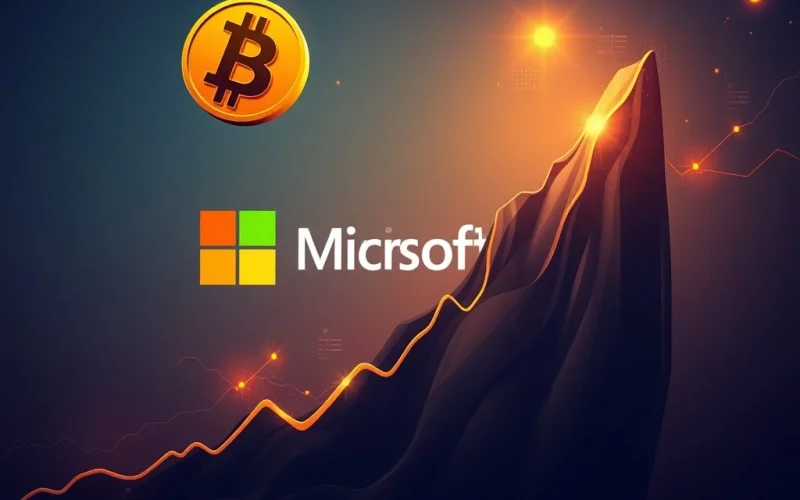 Visualizing Bitcoin's phenomenal performance surpassing Microsoft, highlighting the shift in corporate treasury strategies.