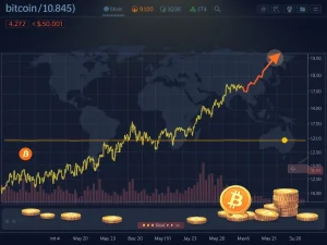 A chart showing a significant Bitcoin price drop, highlighting the impact of inflation fears and regulatory scrutiny on the crypto market.