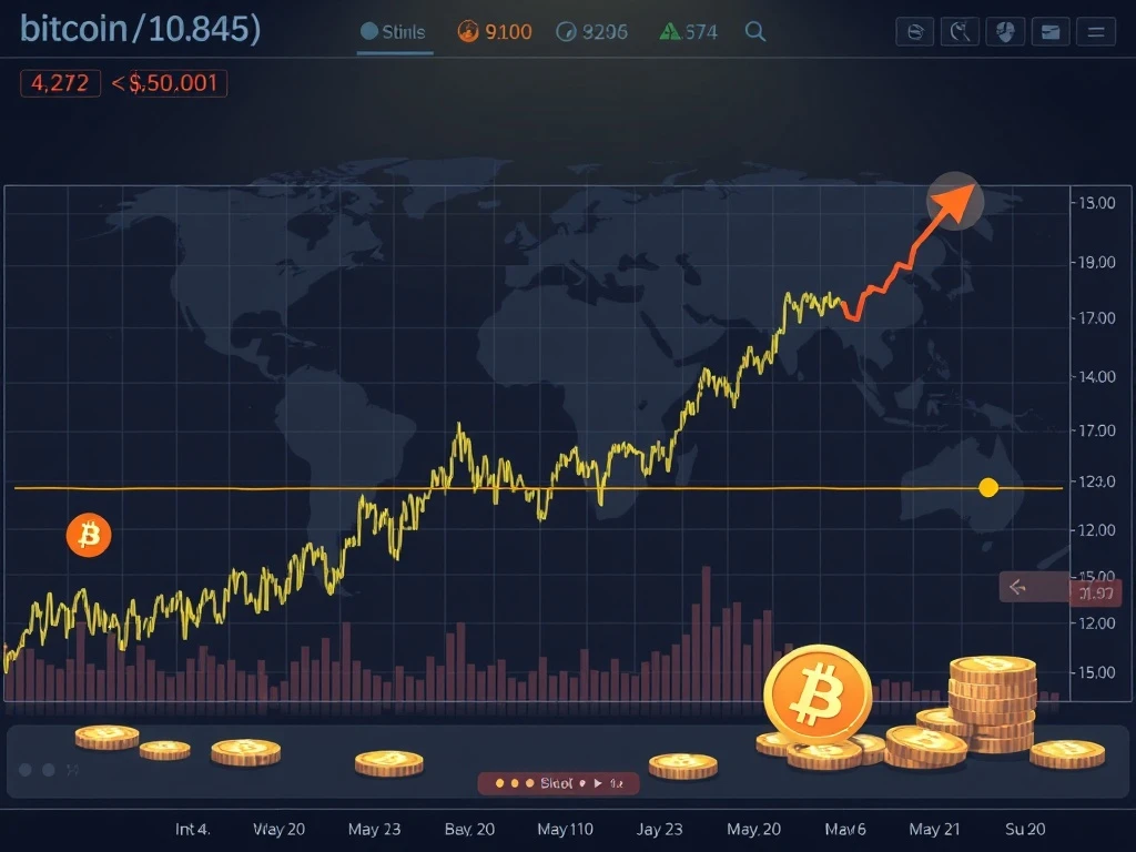 A chart showing a significant Bitcoin price drop, highlighting the impact of inflation fears and regulatory scrutiny on the crypto market.