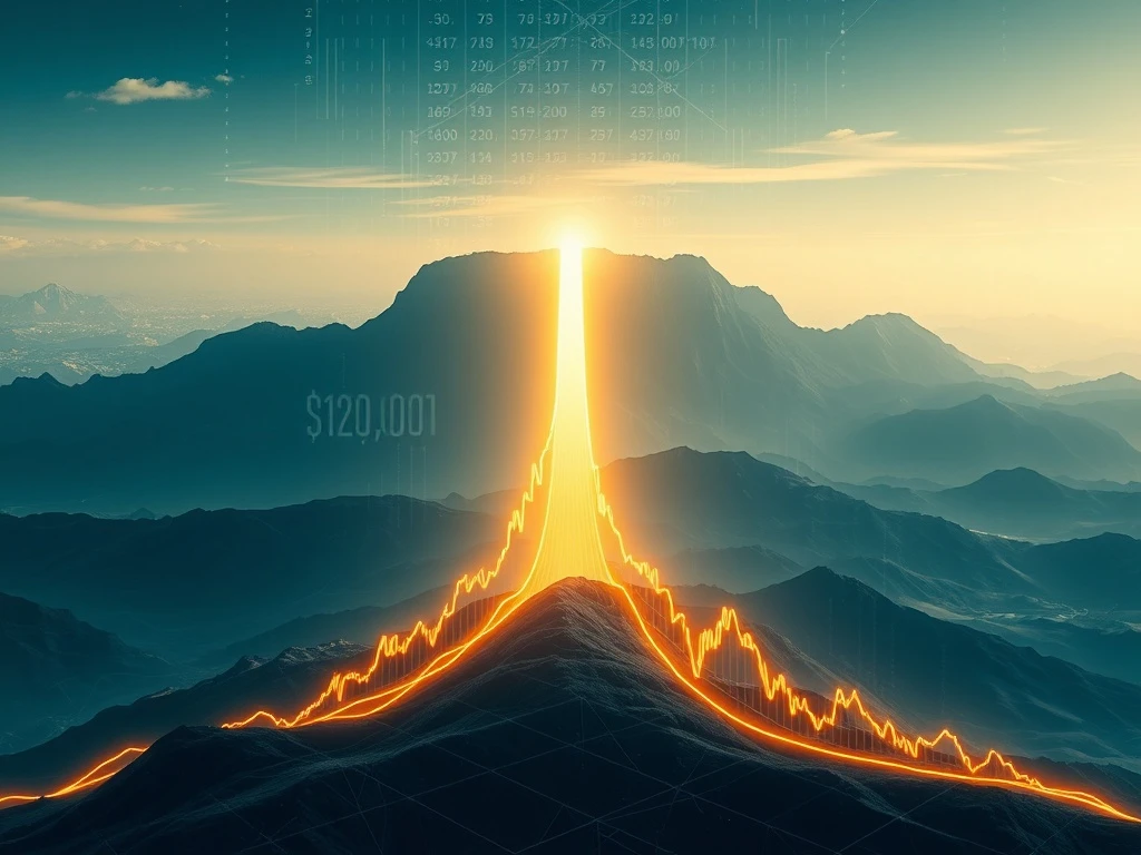 A Bitcoin price chart approaching a significant Power Law resistance level, illustrating the critical $122,000 structural ceiling.