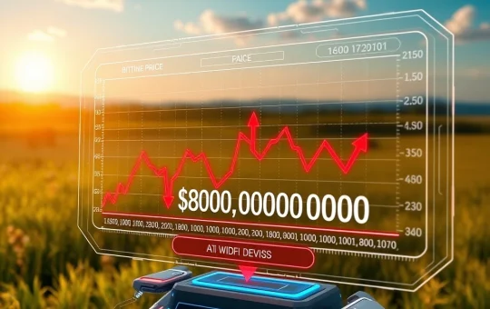An AI interface showing a Bitcoin price chart plummeting, symbolizing the potential summer decline warned by the model.