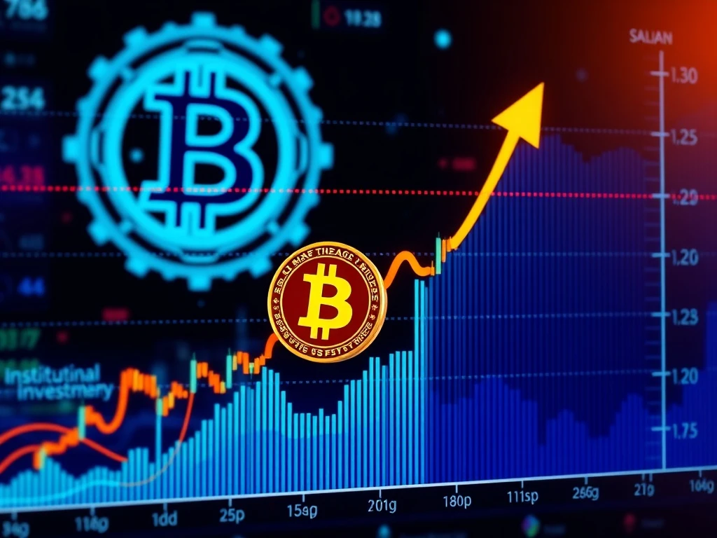 A digital chart showing Bitcoin price movement, highlighting key support and resistance levels, indicating a potential Bitcoin breakout.