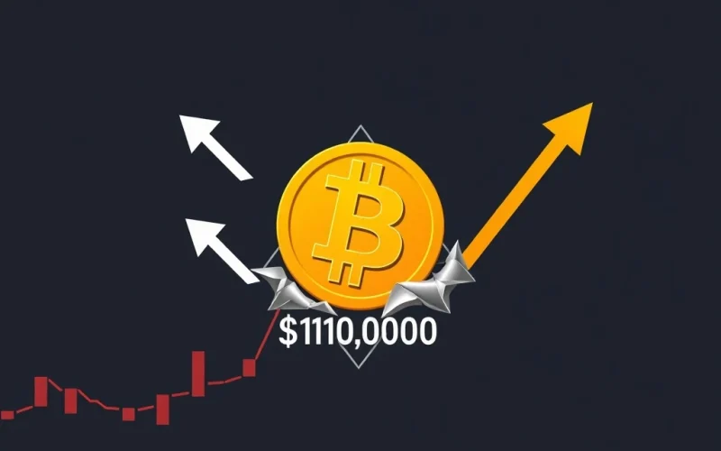 A chart showing Bitcoin price breaking out of a descending triangle pattern, signaling a bullish move towards the $120,000 BTC target.