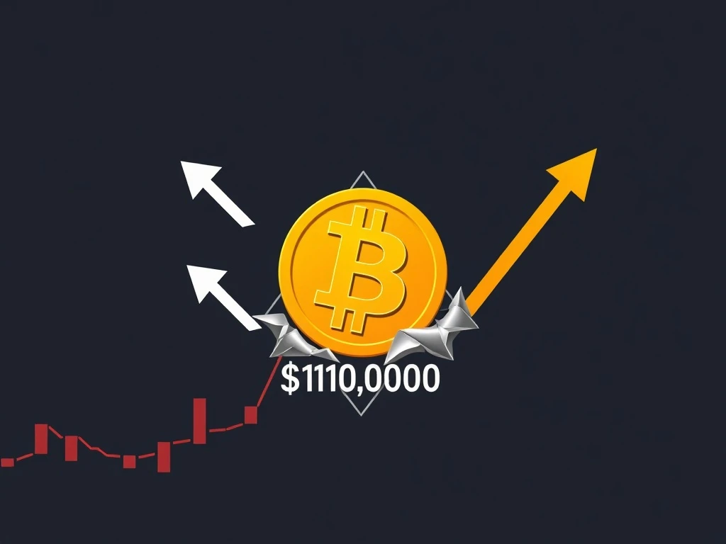A chart showing Bitcoin price breaking out of a descending triangle pattern, signaling a bullish move towards the $120,000 BTC target.