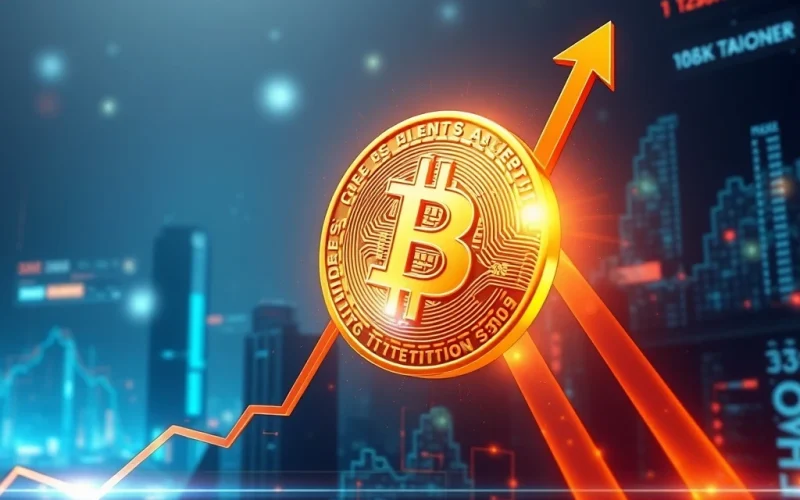 A chart showing Bitcoin price breaking out of consolidation, indicating a potential surge towards $150K, reflecting current Bitcoin price action.