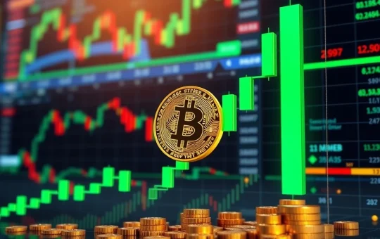 A chart illustrating the Bitcoin price holding steady above key support, signaling potential for an explosive breakout towards $120,000.