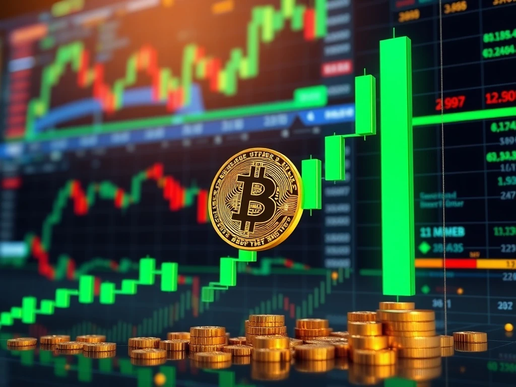 A chart illustrating the Bitcoin price holding steady above key support, signaling potential for an explosive breakout towards $120,000.