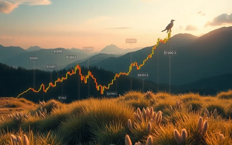 A dynamic chart illustrating Bitcoin price consolidation around $118,000, highlighting institutional accumulation and market volume trends.