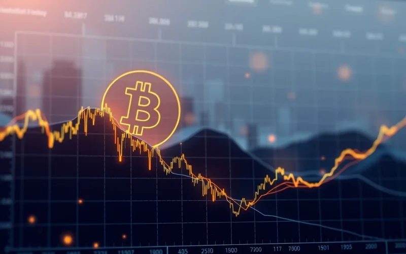 Chart showing Bitcoin price testing key support level amidst market consolidation, indicating a Bitcoin correction.