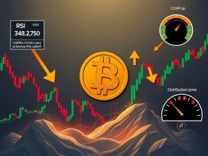 A chart showing a potential Bitcoin price prediction with bearish indicators like RSI divergence and a CME Bitcoin gap, suggesting a short-term correction.