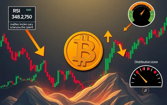 A chart showing a potential Bitcoin price prediction with bearish indicators like RSI divergence and a CME Bitcoin gap, suggesting a short-term correction.