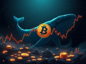 Bitcoin price crashes as whale sell-off intensifies, showing market volatility.