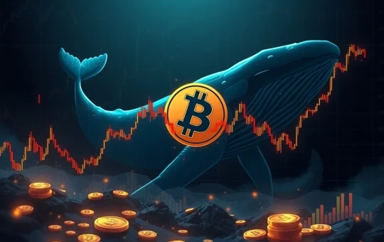 Bitcoin price crashes as whale sell-off intensifies, showing market volatility.