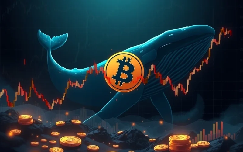 Bitcoin price crashes as whale sell-off intensifies, showing market volatility.