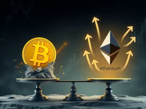 Bitcoin price struggles against a backdrop of Ethereum DeFi growth, highlighting a key crypto market analysis.