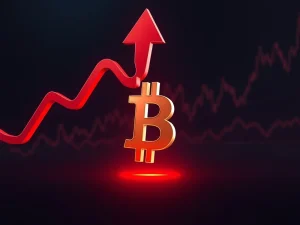 Chart showing a significant Bitcoin price drop amidst institutional movements, highlighting market volatility.