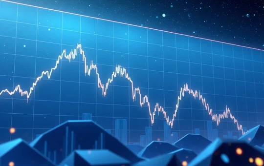 Chart showing a temporary Bitcoin price drop after a large institutional sale, highlighting market resilience.