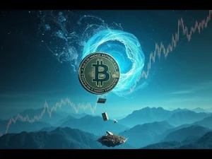 A digital chart showing Bitcoin price plummeting after Galaxy Digital's massive BTC liquidation, impacting the crypto market.