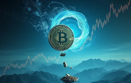 A digital chart showing Bitcoin price plummeting after Galaxy Digital's massive BTC liquidation, impacting the crypto market.