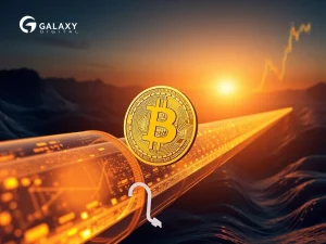 Chart showing Bitcoin price stability after a large BTC sale facilitated by Galaxy Digital, highlighting crypto market resilience.