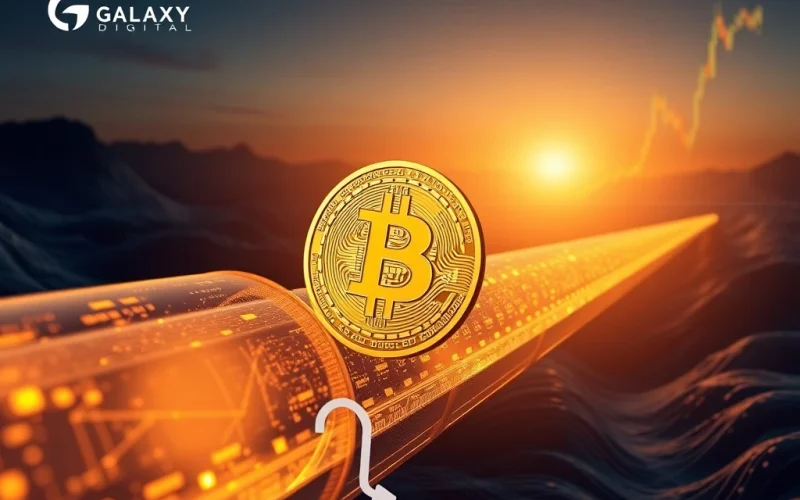 Chart showing Bitcoin price stability after a large BTC sale facilitated by Galaxy Digital, highlighting crypto market resilience.