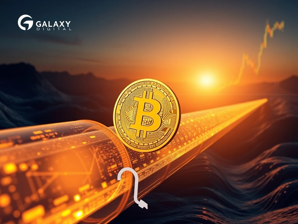 Chart showing Bitcoin price stability after a large BTC sale facilitated by Galaxy Digital, highlighting crypto market resilience.