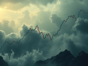 An illustration depicting a sharp drop in Bitcoin price, symbolizing the impact of massive liquidations and the collapse of leveraged positions in the crypto market.