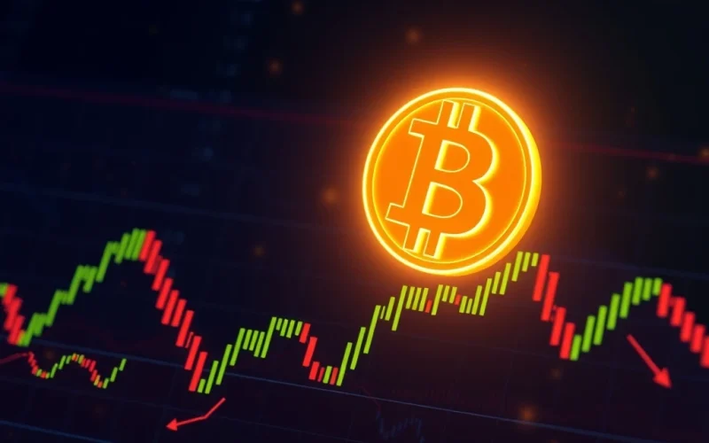 Bitcoin price chart showing consolidation between key support and resistance levels