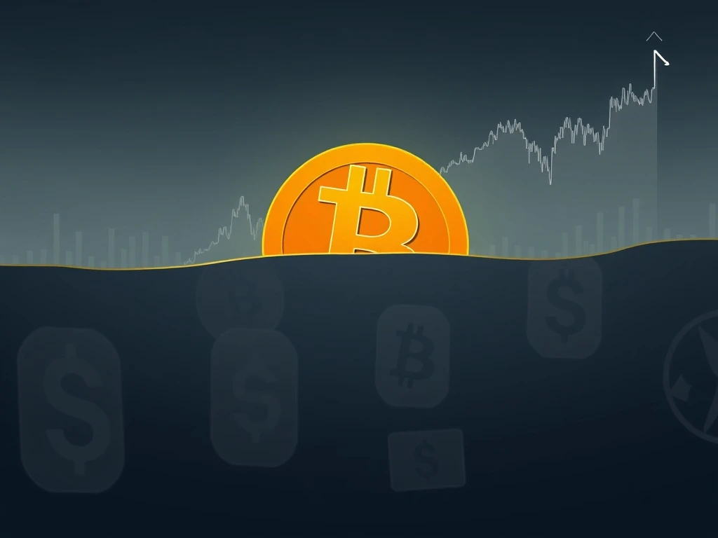A visual representation of Bitcoin price stagnation despite increased trading volume, with altcoins struggling in the cryptocurrency market.
