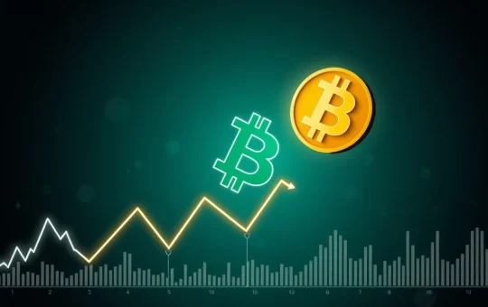A Bitcoin symbol dramatically falling, illustrating the recent sharp drop in Bitcoin price due to market volatility.