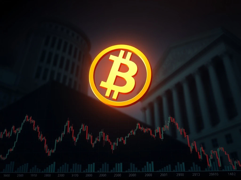 A visual representation of Bitcoin price plummeting after a major institutional BTC sell-off.