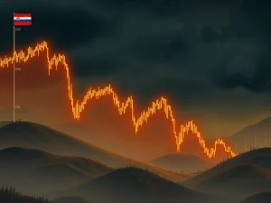Chart showing Bitcoin price dropping amidst geopolitical conflict, highlighting a critical $115,000 support test for Bitcoin price.