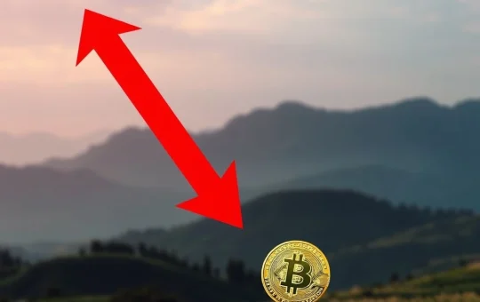 A chart showing a sharp Bitcoin price drop after Galaxy Digital's significant BTC sell-off, indicating crypto market volatility.