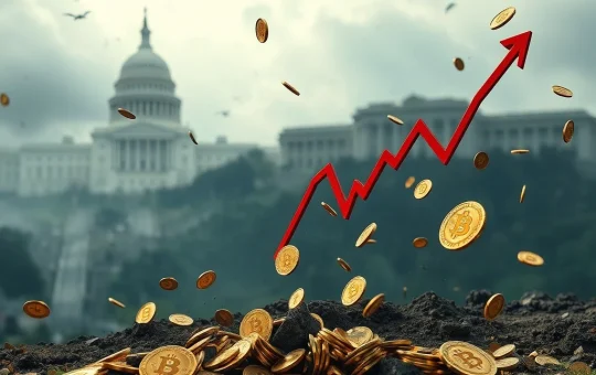A dramatic visual representing a sharp Bitcoin price drop and significant crypto liquidations, highlighting the impact of market volatility on Bitcoin price.