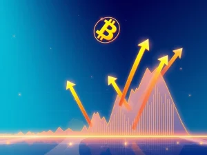 A visual representation of Bitcoin's price prediction, showing a tightening wedge pattern and capital inflows hinting at an imminent $122K breakout.