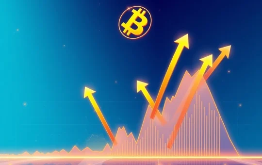 A visual representation of Bitcoin's price prediction, showing a tightening wedge pattern and capital inflows hinting at an imminent $122K breakout.