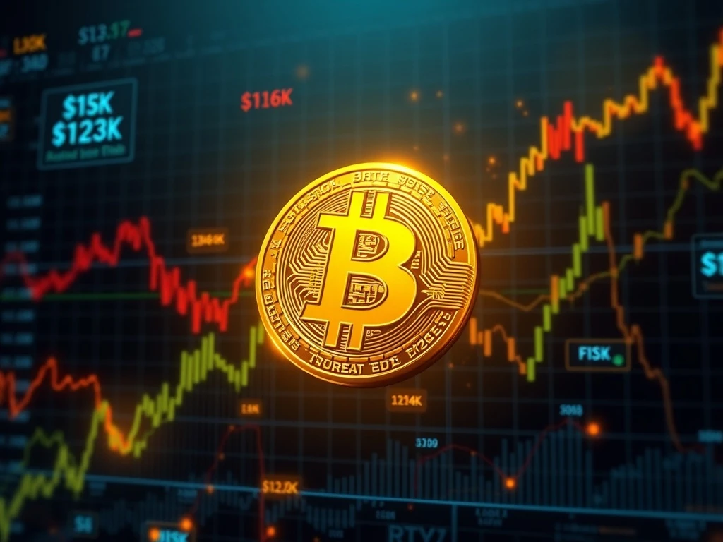 A visual representation of Bitcoin's price chart showing a recent surge and key resistance levels, illustrating market dynamics.