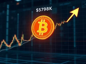 Chart showing Bitcoin price holding strong at $98K support, signaling potential for an explosive rally.