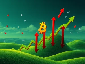 A soaring Bitcoin price chart amidst a backdrop of crypto liquidations, symbolizing resilience and market volatility.