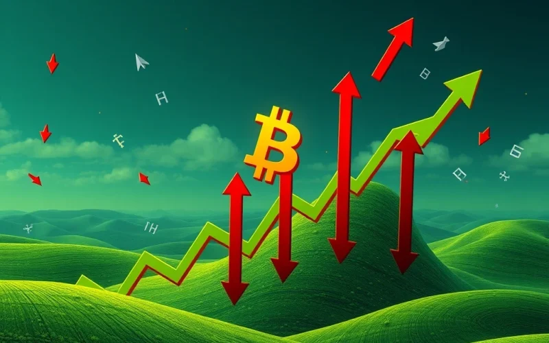 A soaring Bitcoin price chart amidst a backdrop of crypto liquidations, symbolizing resilience and market volatility.
