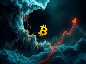 Chart showing Bitcoin price recovering after massive crypto liquidations, highlighting market resilience.