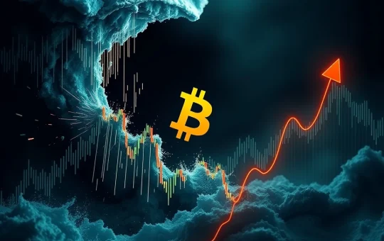 Chart showing Bitcoin price recovering after massive crypto liquidations, highlighting market resilience.